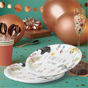 Assiettes En Carton Plaque de papier d'aquarelle d'animal moderne simp