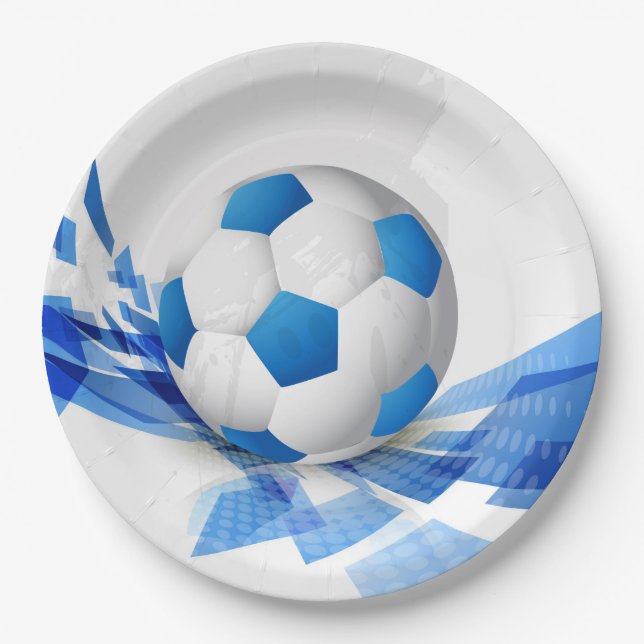 Assiettes En Carton Plaque de papier de balle de soccer (Devant)