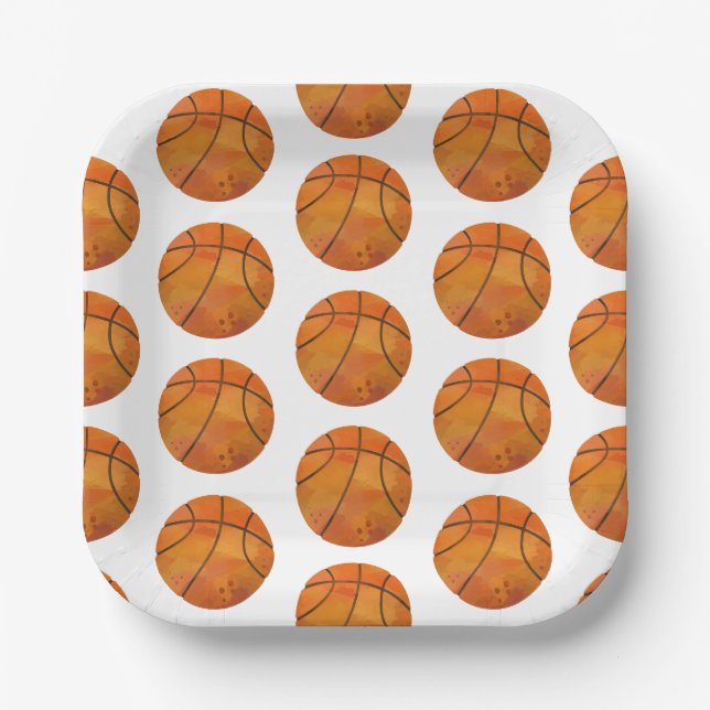 Assiettes En Carton Plaque de papier de basket-ball (Recto)