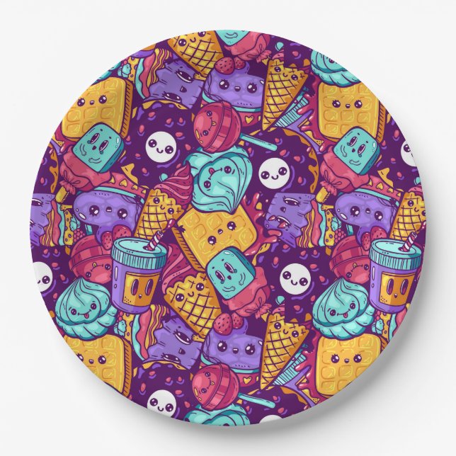 Assiettes En Carton Plaque de papier de friandises (Devant)