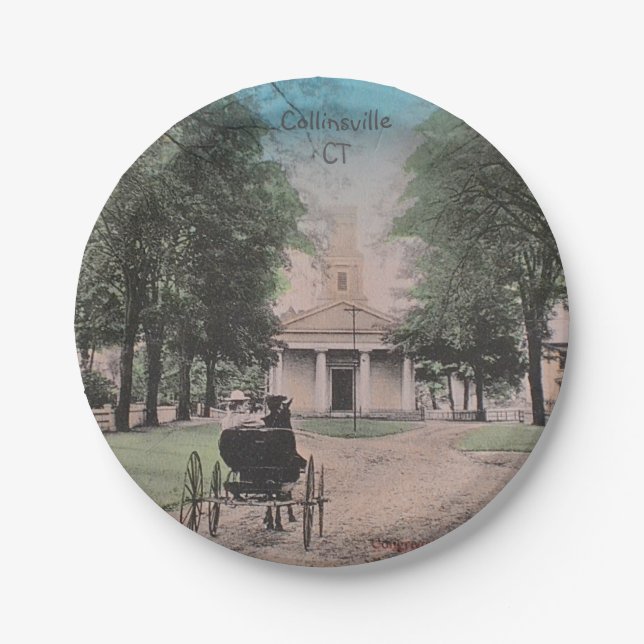 Assiettes En Carton Plaque de papier de l'église congrégationnelle Col (Devant)