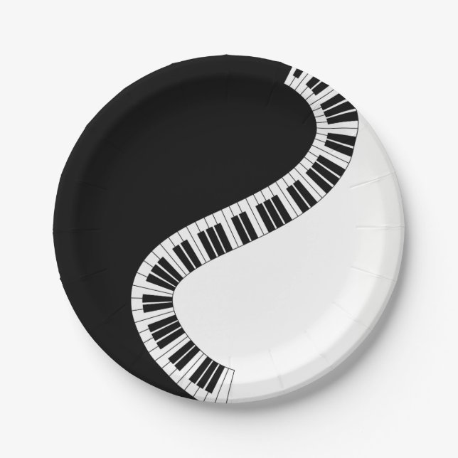 Assiettes En Carton Plaque de papier de musique piano (Devant)