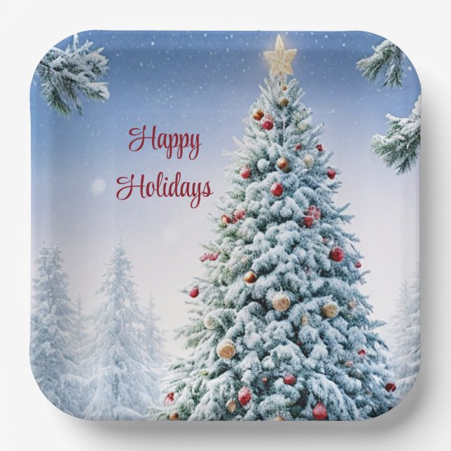 Assiettes En Carton Plaque de papier de Noël (Recto)