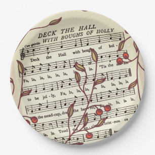 Assiettes En Carton Plaque de papier de Noël de la musique sur les mu