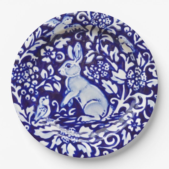Assiettes En Carton Plaque de papier Dedham Chine bleu et blanc Rabat (Devant)