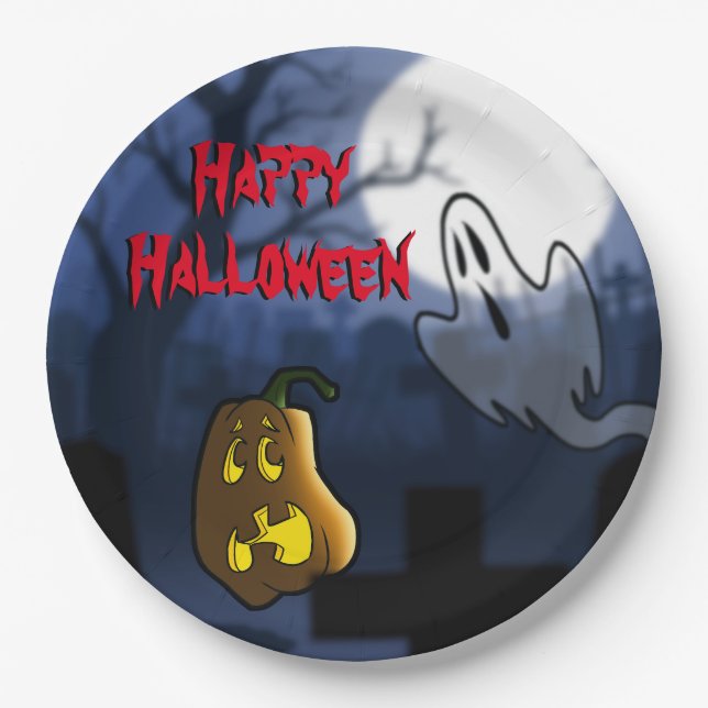 Assiettes En Carton Plaque de papier d'Halloween/Anniversaire (Devant)