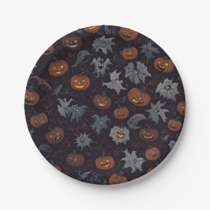 Assiettes En Carton Plaque de papier d'Halloween (sombre)