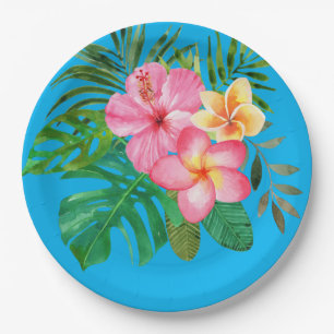 Assiettes En Carton Plaque de papier d'Hibiscus tropical