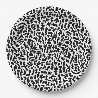 Assiettes En Carton Plaque de papier Doodles