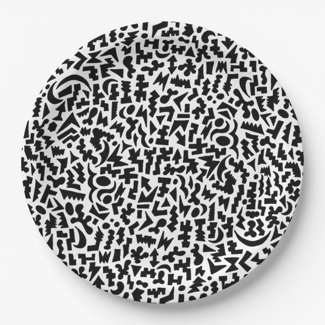 Assiettes En Carton Plaque de papier Doodles (Devant)