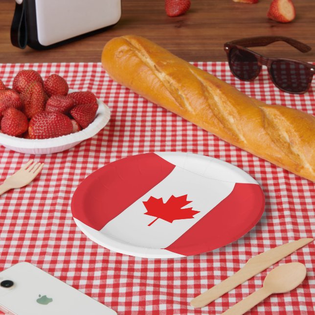 Assiettes En Carton Plaque de papier drapeau du Canada (Pique-nique)