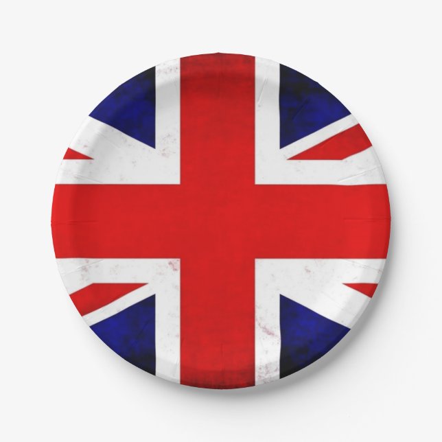 Assiettes En Carton Plaque de papier du drapeau britannique de l'Angle (Devant)