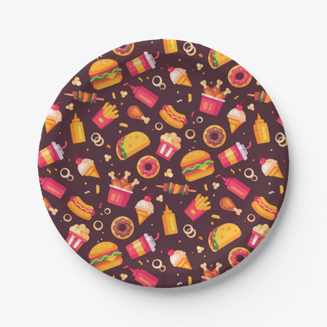 Assiettes En Carton Plaque de papier Fast Food (Devant)