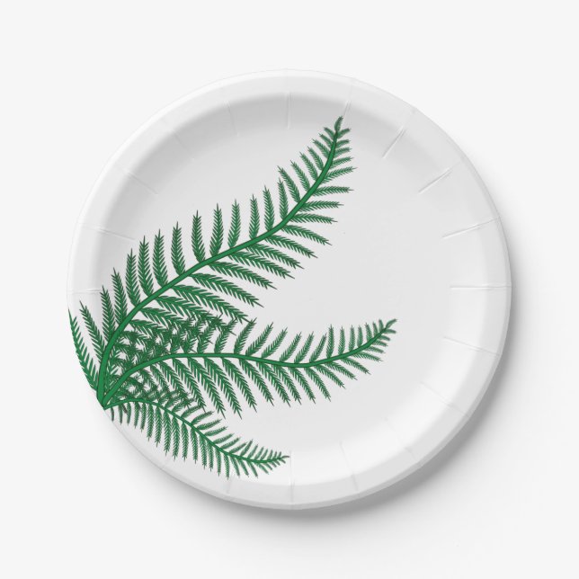 Assiettes En Carton Plaque de papier Fern Party (Devant)
