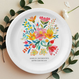 Assiettes En Carton Plaque de papier Fiesta Florale mexicaine