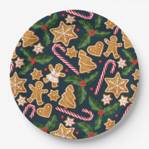 Assiettes En Carton Plaque de papier floral de Noël