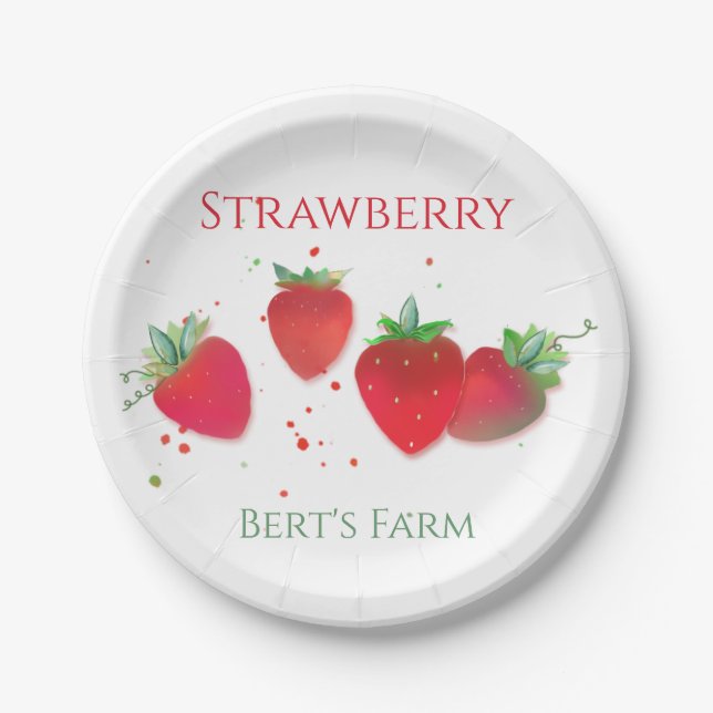Assiettes En Carton Plaque de papier fraise (Devant)