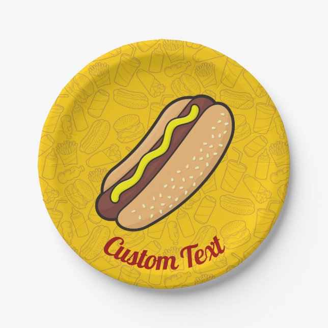 Assiettes En Carton Plaque de papier Hotdog (Devant)