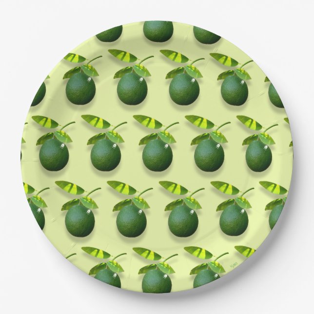 Assiettes En Carton Plaque de papier Lime-a-licious (Devant)
