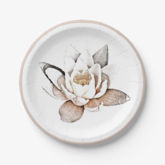 ASSIETTES EN CARTON PLAQUE DE PAPIER : LOTUS BLANC