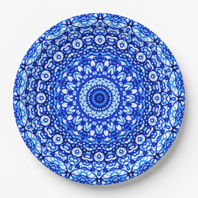 Assiettes En Carton Plaque de papier Mandala Style Mehndi G403 (Devant)