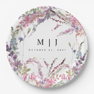 Assiettes En Carton Plaque de papier Mariage Fleur sauvage à ressort