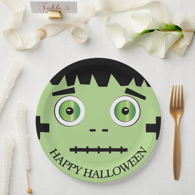 Assiettes En Carton Plaque de papier monstre Halloween (Mariage)