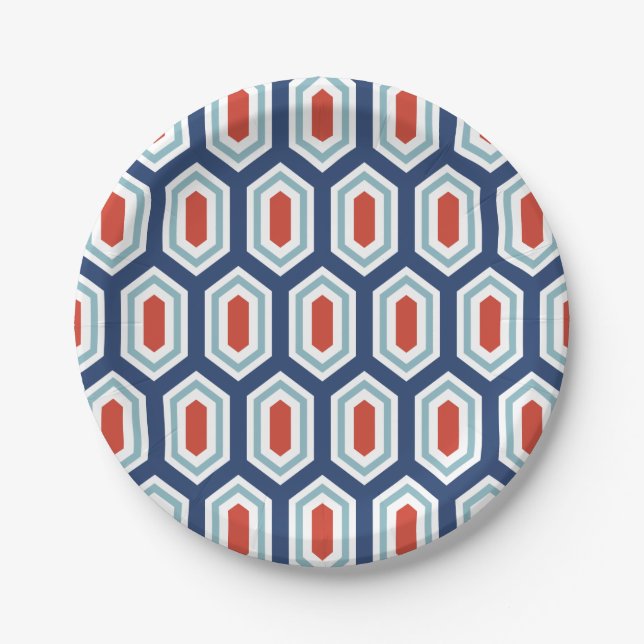 Assiettes En Carton Plaque de papier Motif géométrique moderne de vaca (Devant)