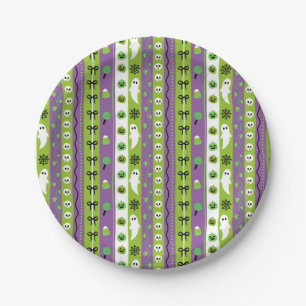 Assiettes En Carton Plaque de papier Motif vert violet Halloween