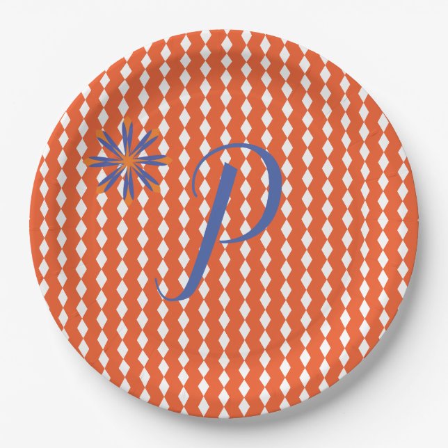 Assiettes En Carton Plaque de papier orange (Devant)