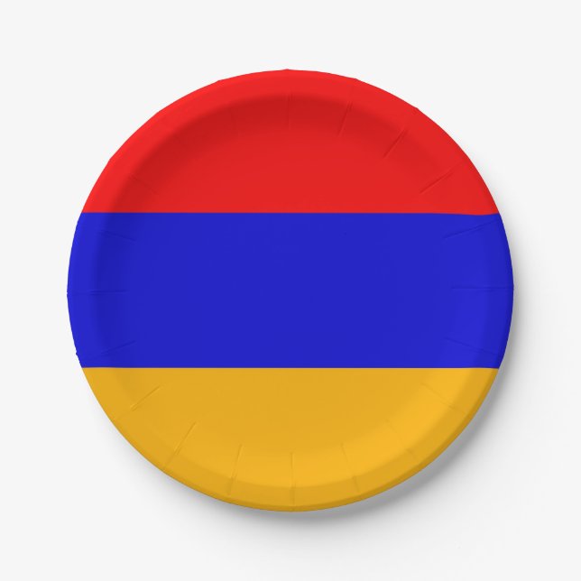 Assiettes En Carton Plaque de papier patriotique avec drapeau d'Arméni (Devant)
