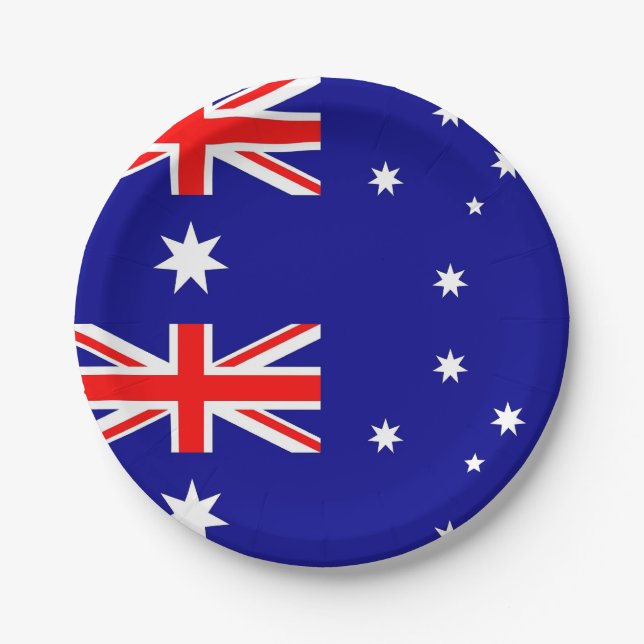 Assiettes En Carton Plaque de papier patriotique avec drapeau d'Austra (Devant)