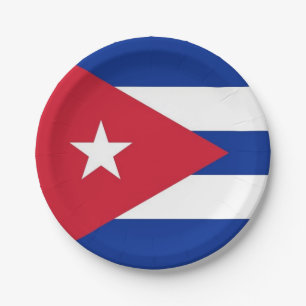 Assiettes En Carton Plaque de papier patriotique avec drapeau de Cuba