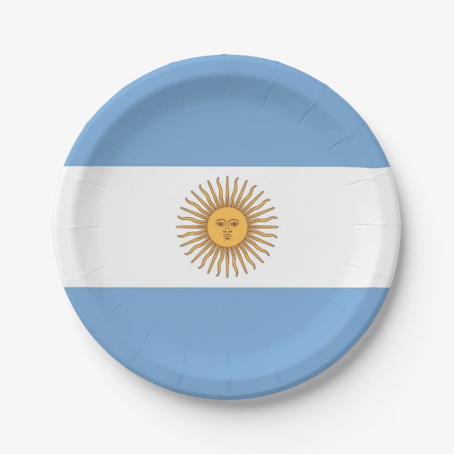 Assiettes En Carton Plaque de papier patriotique avec drapeau de l'Arg (Devant)