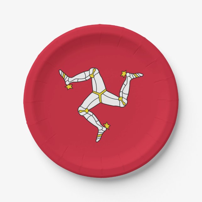 Assiettes En Carton Plaque de papier patriotique avec drapeau de l'île (Devant)