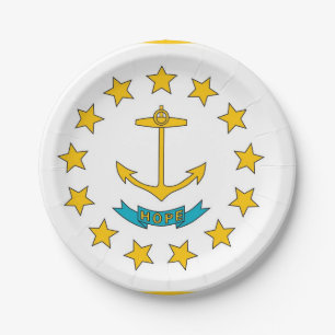 Assiettes En Carton Plaque de papier patriotique avec drapeau de Rhode