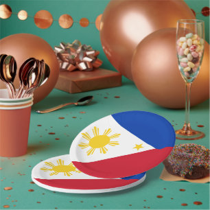 Assiettes En Carton Plaque de papier patriotique avec drapeau des Phil