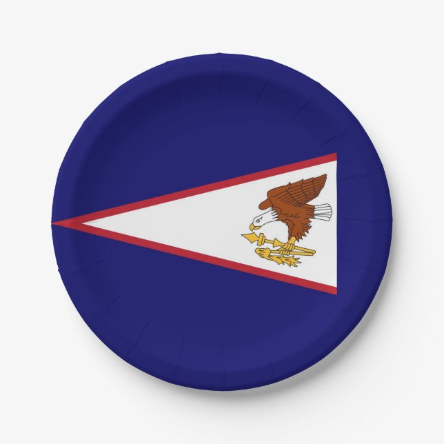 Assiettes En Carton Plaque de papier patriotique avec drapeau des Samo (Devant)