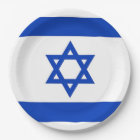 Plaque de papier patriotique avec drapeau d'Israël