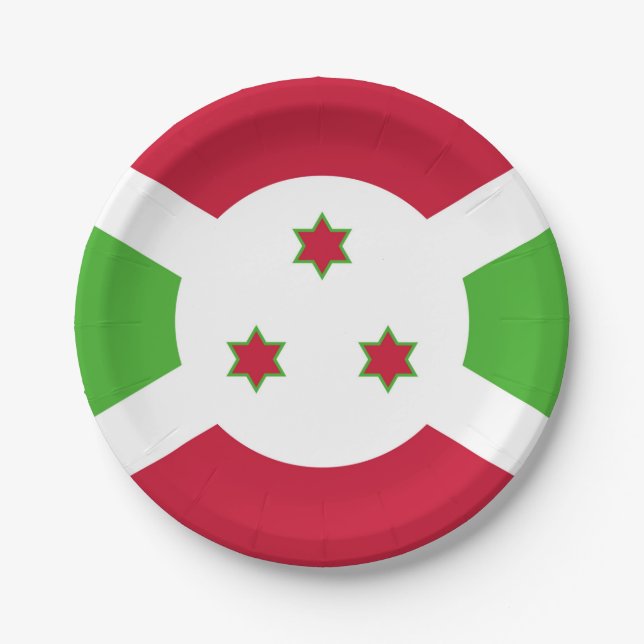 Assiettes En Carton Plaque de papier patriotique avec drapeau du Burun (Devant)