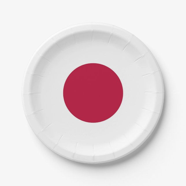 Assiettes En Carton Plaque de papier patriotique avec drapeau du Japon (Devant)