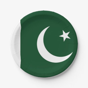 Assiettes En Carton Plaque de papier patriotique avec drapeau du Pakis