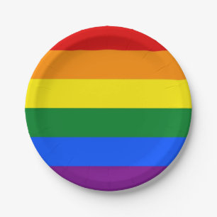 Assiettes En Carton Plaque de papier patriotique avec drapeau LGBT