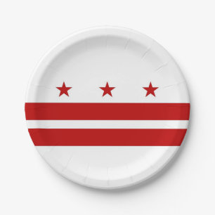 Assiettes En Carton Plaque de papier patriotique avec drapeau Washingt