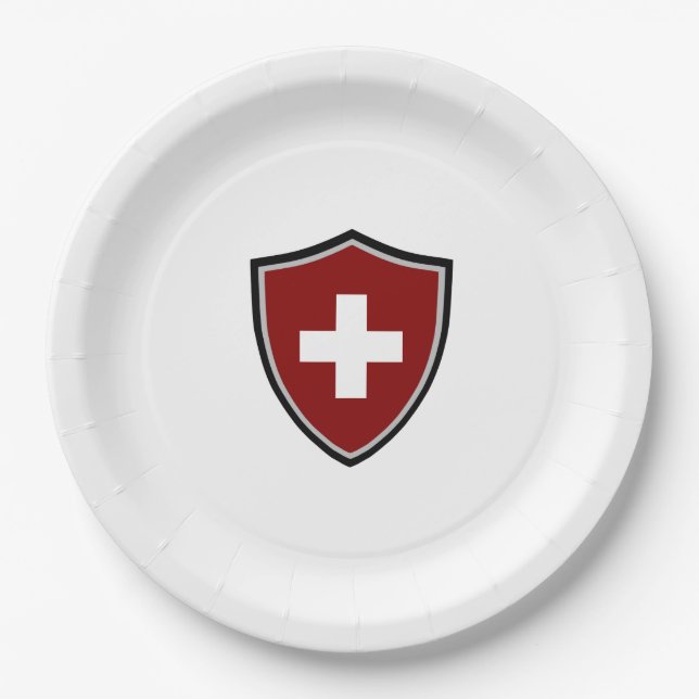 Assiettes En Carton Plaque de papier pavillon suisse (Devant)