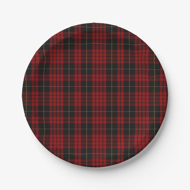 Assiettes En Carton Plaque de papier plaqué MacQueen Clan Tartan (Devant)