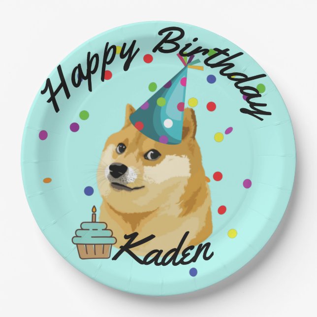 Assiettes En Carton Plaque de papier pour chien d'anniversaire (Devant)