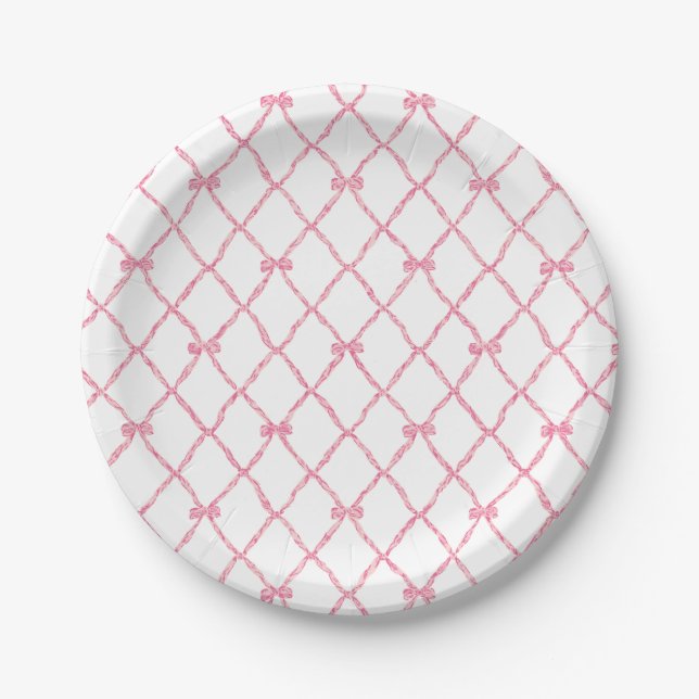 Assiettes En Carton Plaque de papier pour trellis à cou rose (Devant)