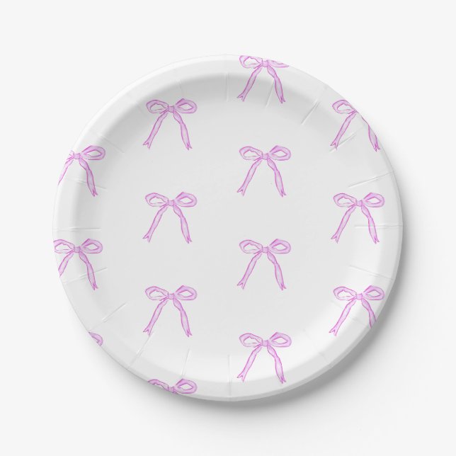Assiettes En Carton Plaque de papier pour vaches dansantes rose de fêt (Devant)