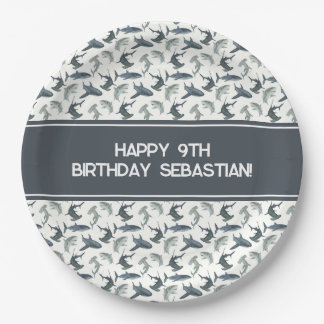 Assiettes En Carton Plaque de papier requin personnalisée | Requins aq